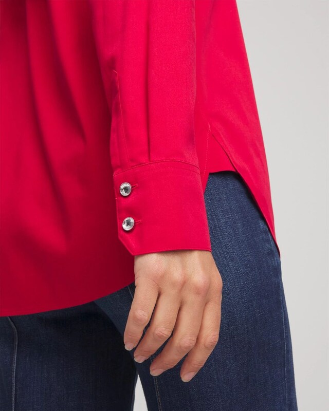 No Iron Rhinestone Button Shirt - image 4